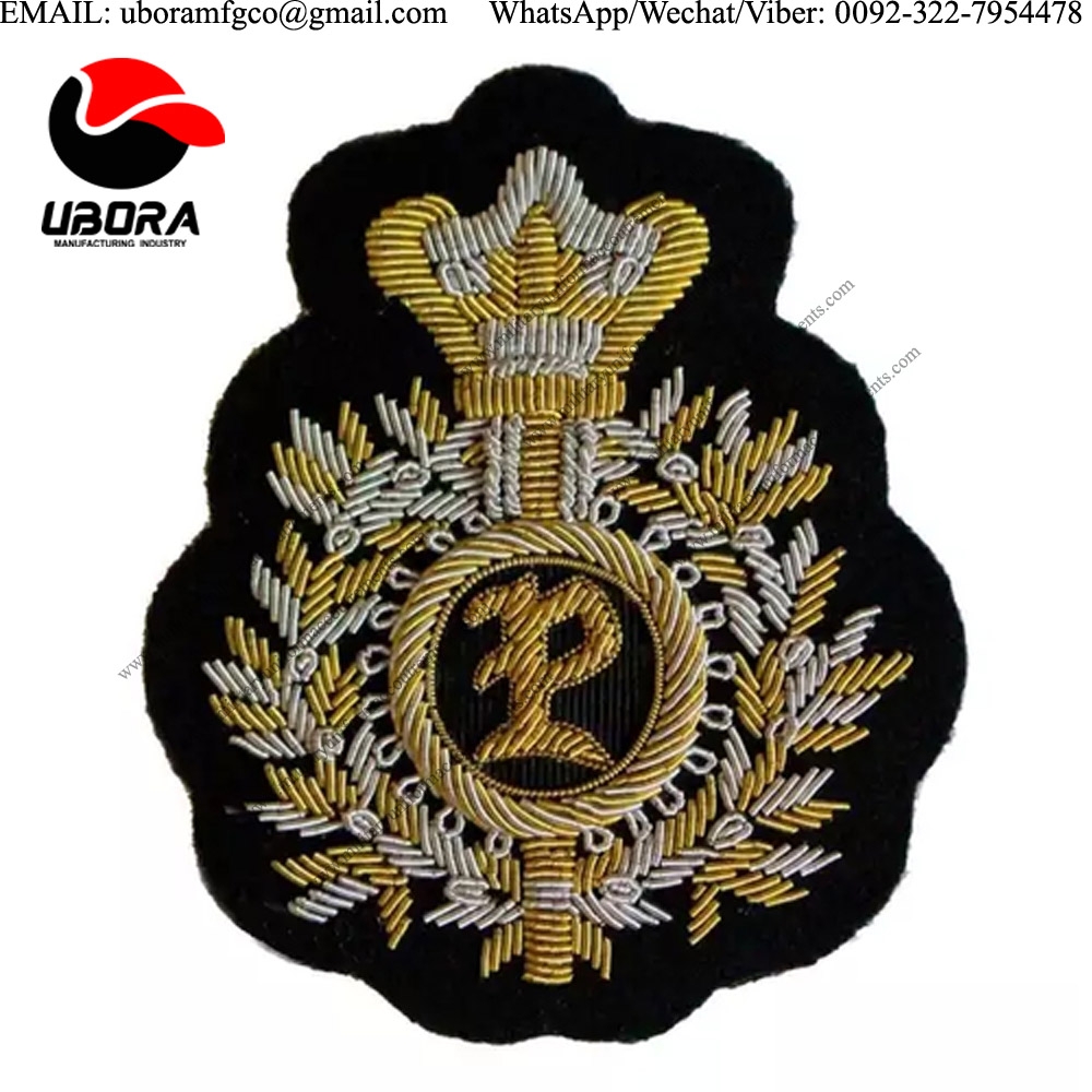 military motif Hand Embroidery Bullion Wire Blazer Maker of Customized Bullion wire patches e